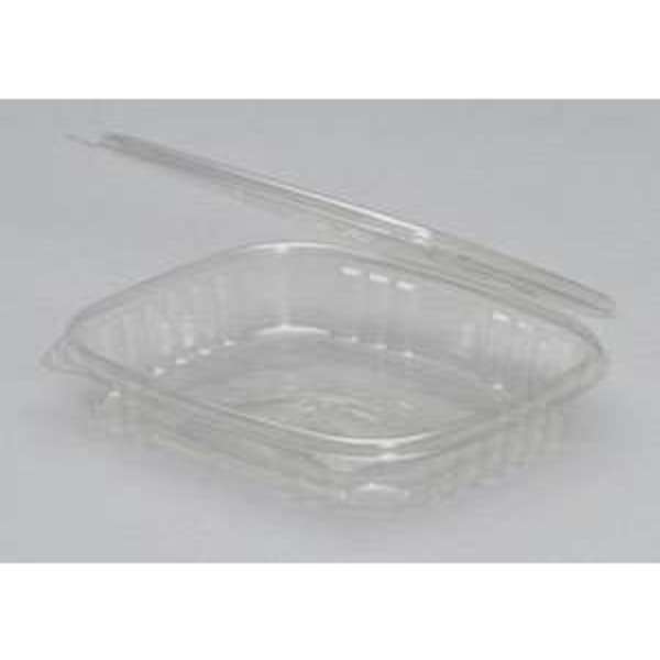Genpak - Hinged Genpak 7.25"x6.38"x1" Clear Shallow Hinged Deli Container, PK200 AD16S